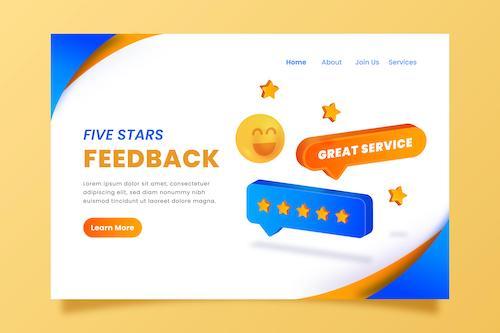 A sample image of a five-star feedback website page